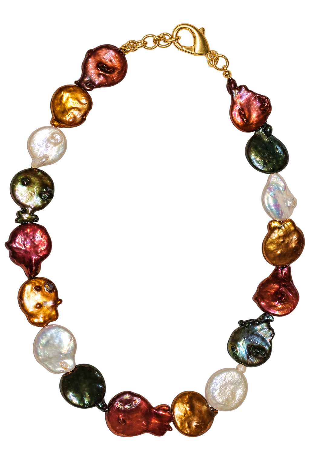 Colorful Pearl Coin Necklace