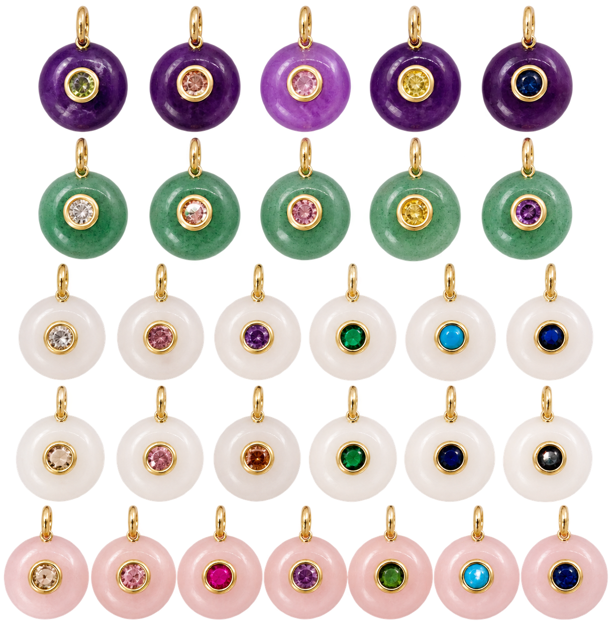 Round Gemstone Charm