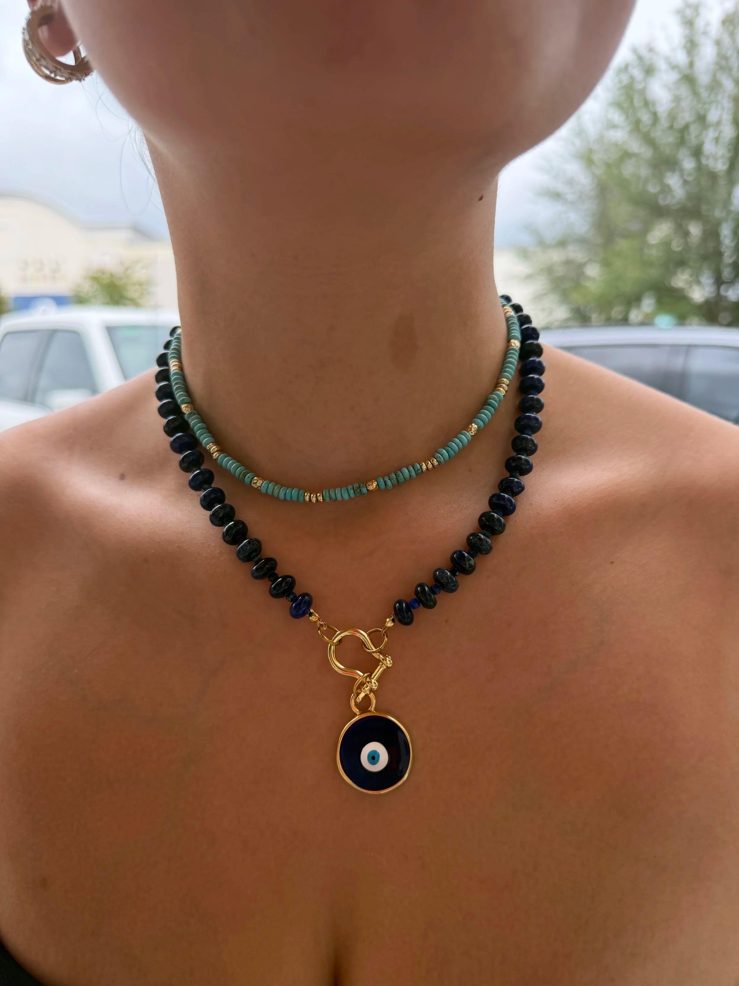 Evil Eye Blue with Gold