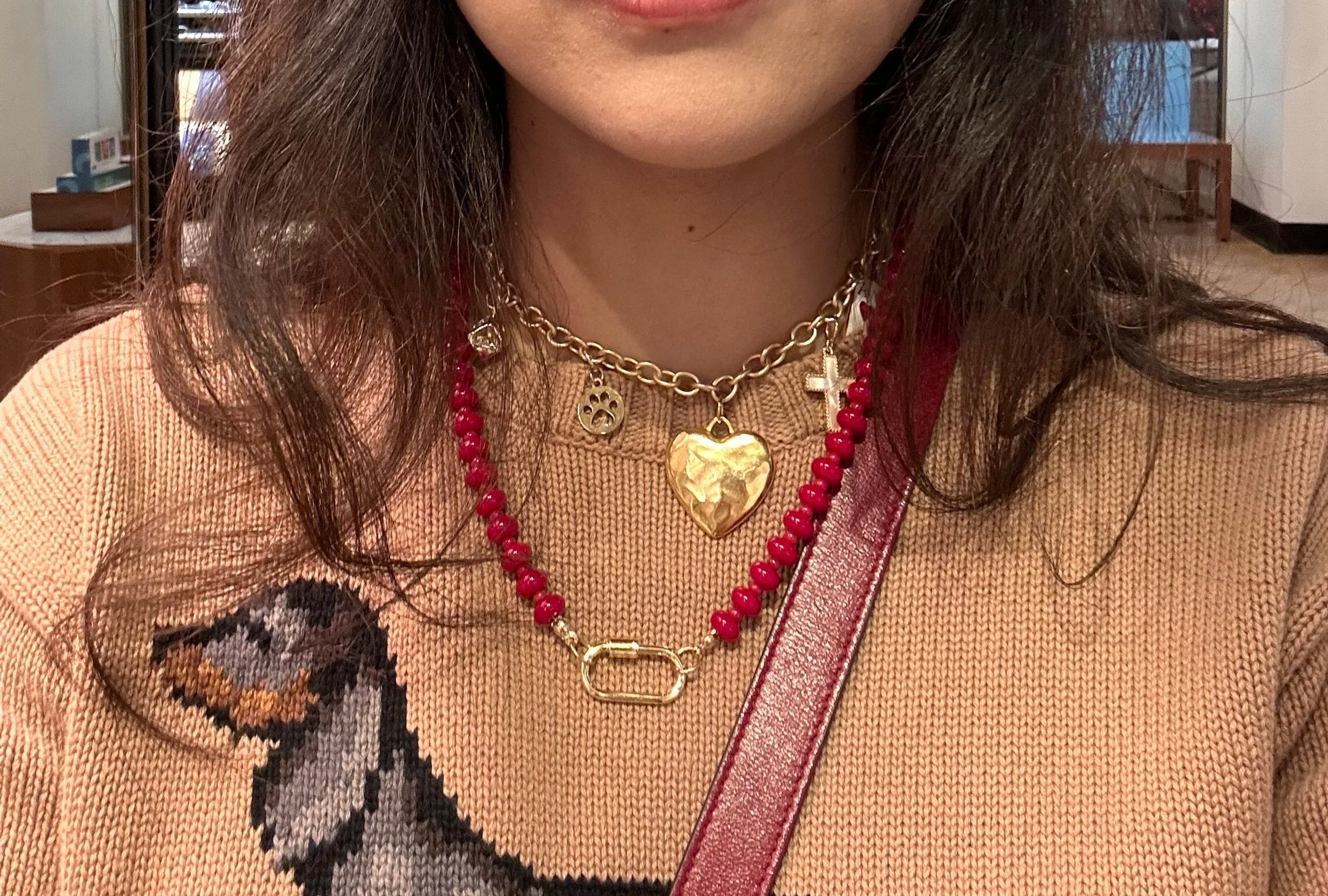 Matte Gold Medium Heart